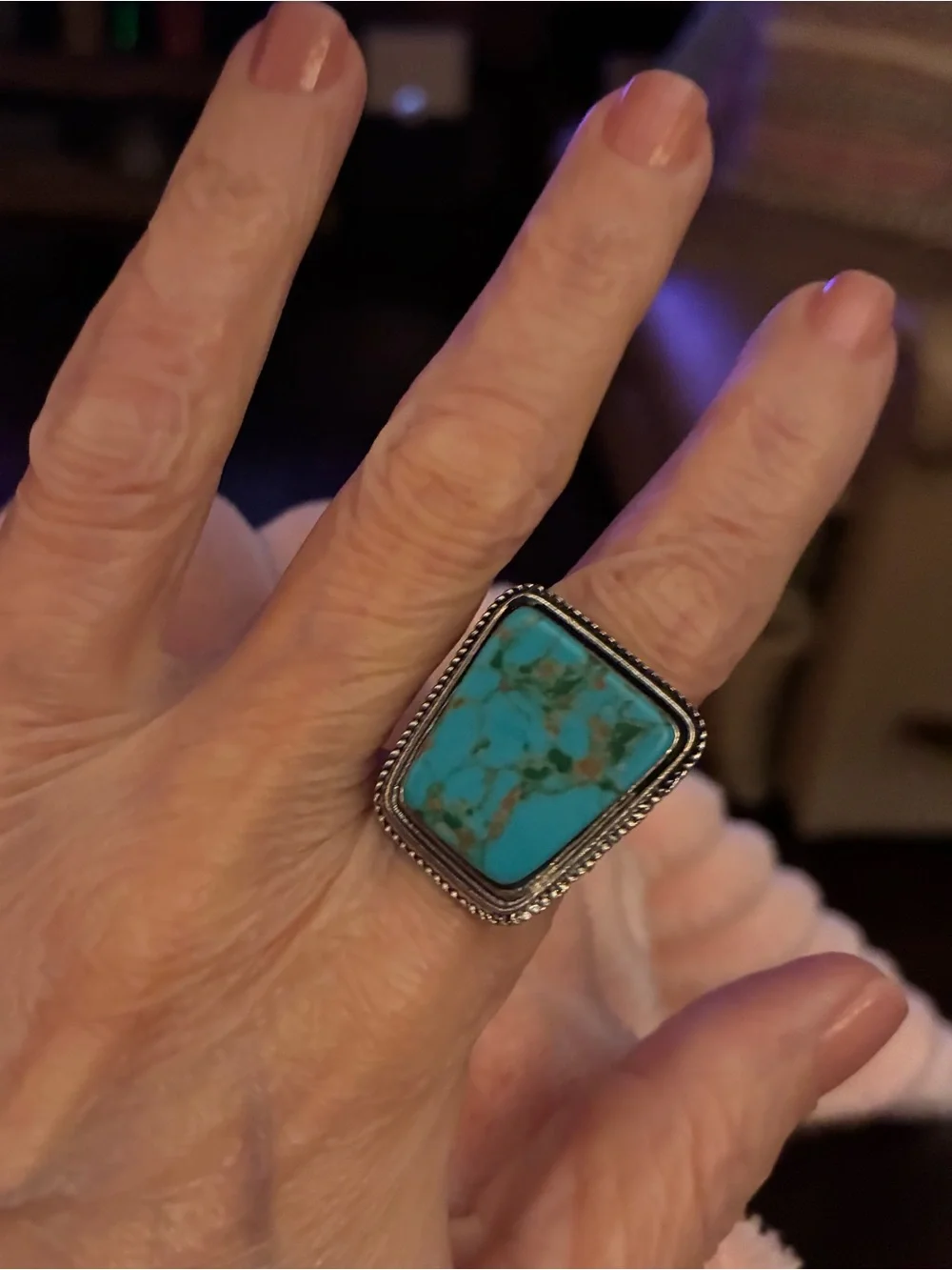 Turquoise Stone Statement Ring - Blue Turquoise Design